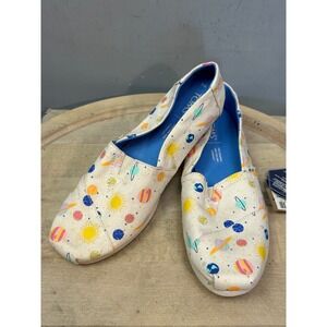 TOMS Alpargata Womens 8 Natural Summer Skies Glow In The Dark Space Planets Shoe